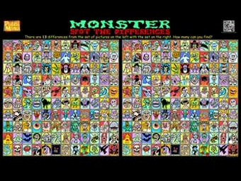 Puzzle Mania Monster Spot the Differences Game